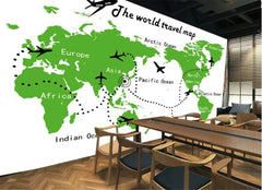 3D wallpaper green world map Stickers