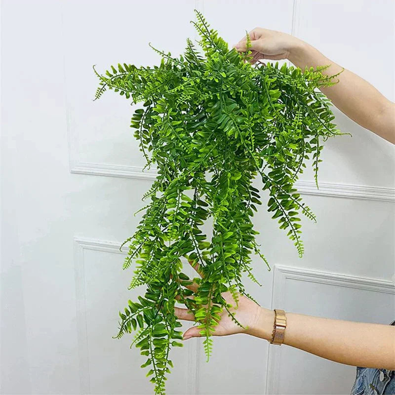 Artificial Plant Persian Fern Leaves Vines Room Home Garden Decoration Accessories Wedding Party Wall Hanging Balcony Decoration