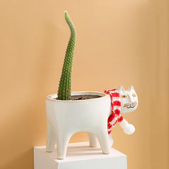 Glazed Ceramic Kitty Planter White | Sage & Sill