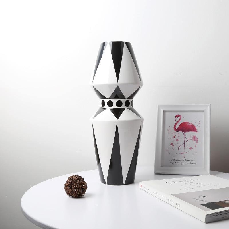 Black And White  Geometric Vases