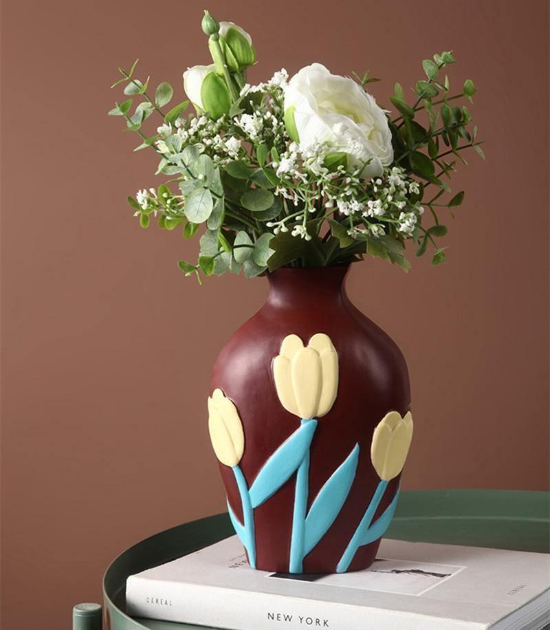 Flower Cutout Ceramic Vases