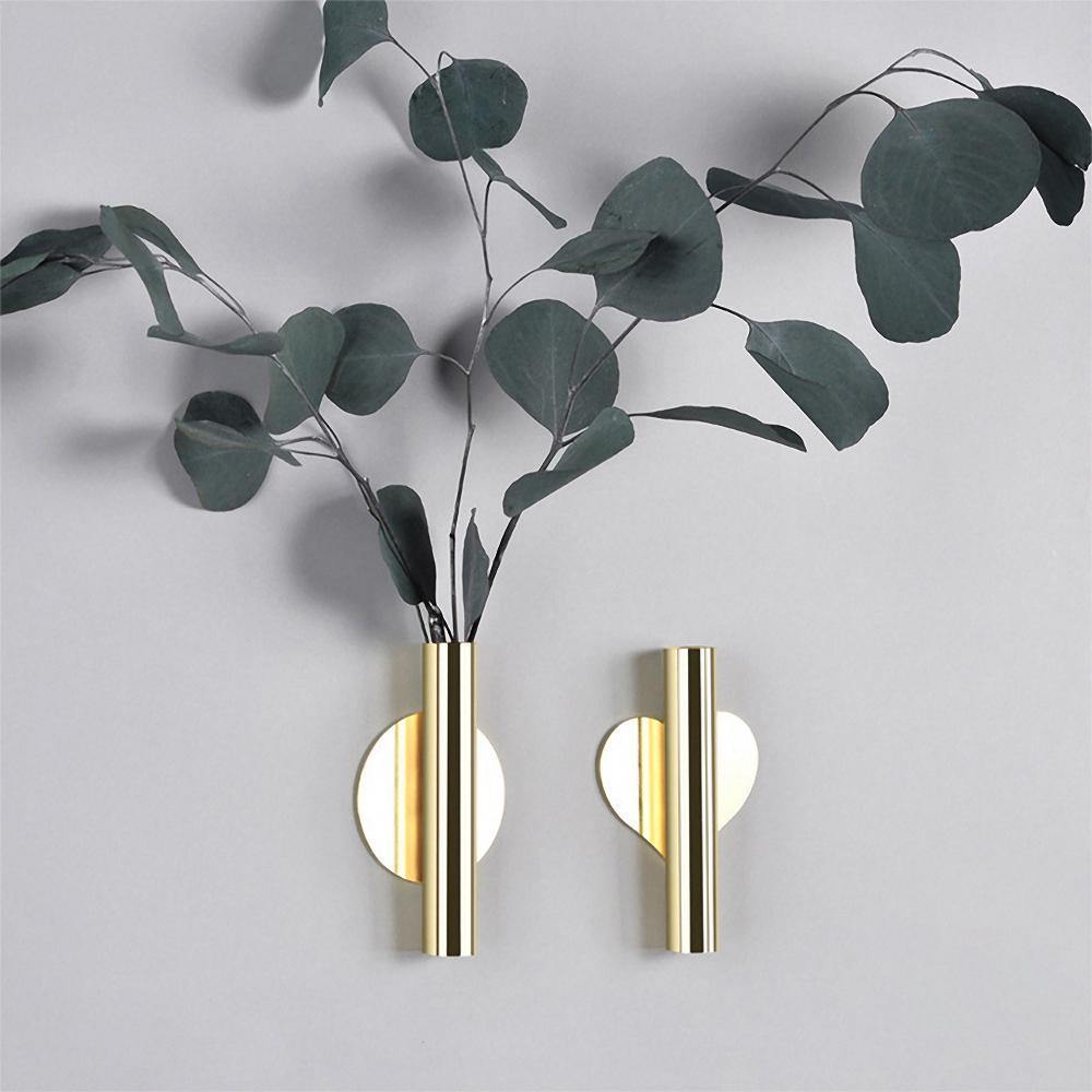 Modern Wall Mounted Metal Tube Vase