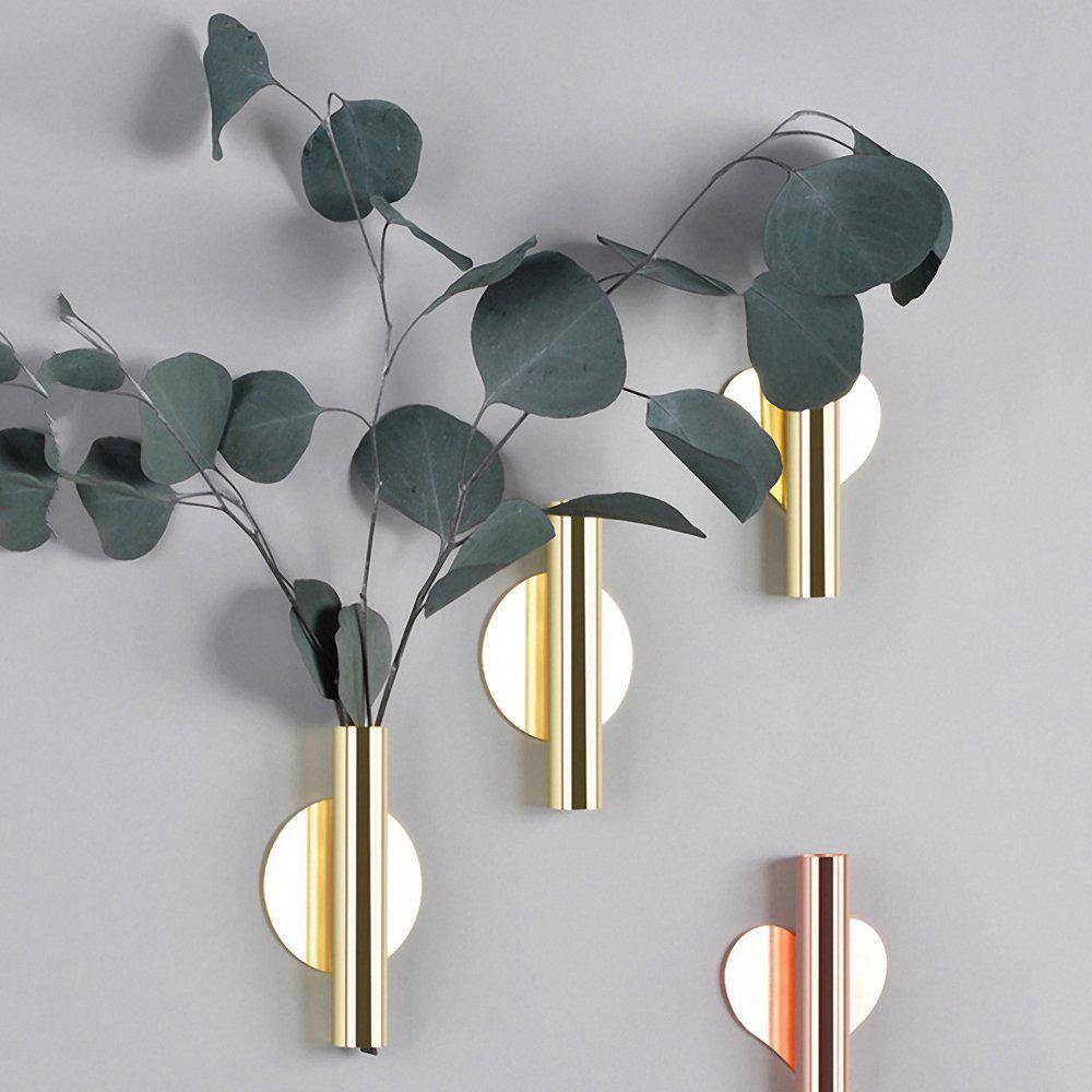 Modern Wall Mounted Metal Tube Vase