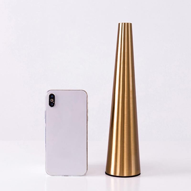 Gold Metal Cone Vase