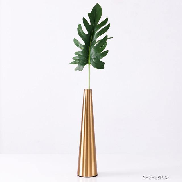 Gold Metal Cone Vase